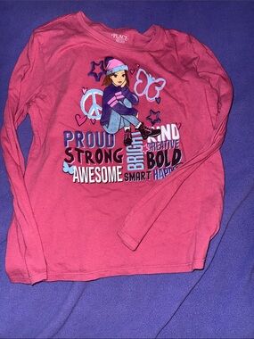 The Children's Place Bright Pink Long-Sleeve Graphic Tee - Proud Strong